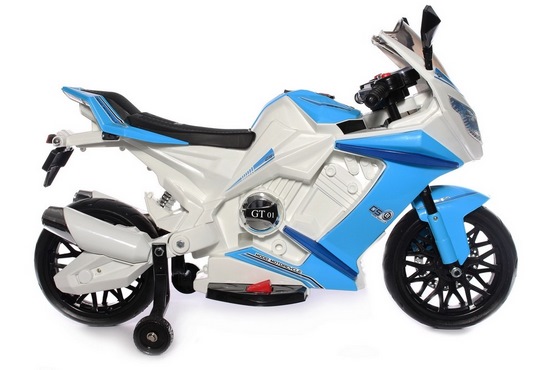 Детский электромотоцикл М111ММ (бело-синий) (3)