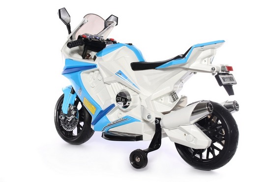 Детский электромотоцикл М111ММ (бело-синий) (4)