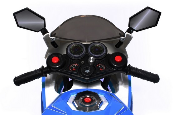 Детский электромотоцикл М111ММ (бело-синий) (6)