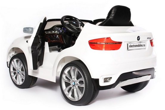 Детский электромобиль BMW X6 (белый глянец) (4)