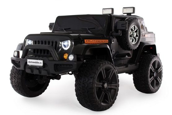 Детский электромобиль Jeep Wrangler O999OO (черный) (1)